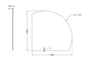 ROMAN FRAMELESS ARCH LEFT CORNER LED MIRROR TRIO COLOUR 1200X1200MM - FIL Kitchen Bathroom