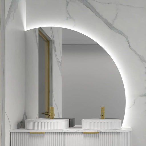 ROMAN FRAMELESS ARCH LEFT CORNER LED MIRROR TRIO COLOUR 1200X1200MM - FIL Kitchen Bathroom