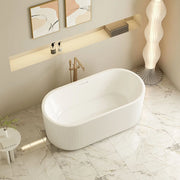 Rose Fluted V-Groove Freestanding Bathtub - Matt White mercioaustralia