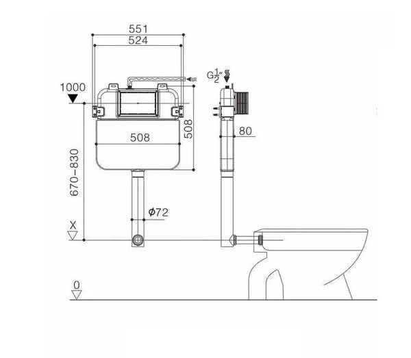 R&T INWALL FLOORSTANDING CISTERN