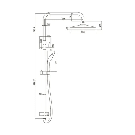 Amoza Twin Shower On Rail Amoza