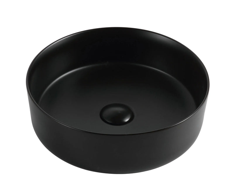 Sasso 30 Counter-top Round Basin - Matt Black mercioaustralia