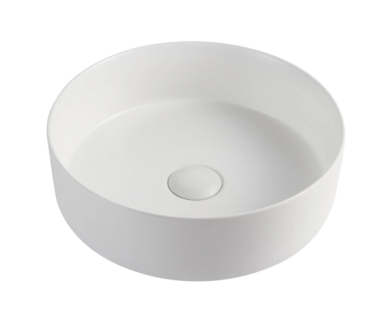 Sasso 30 Counter-top Round Basin - Matt White mercioaustralia