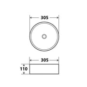 Sasso 30 Counter-top Round Basin - Matt Black mercioaustralia