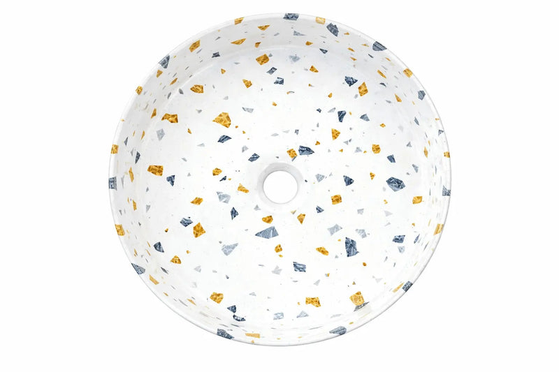 Sasso 36 Counter-top Round Basin - Gold Terrazzo mercioaustralia