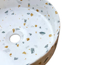 Sasso 36 Counter-top Round Basin - Gold Terrazzo mercioaustralia