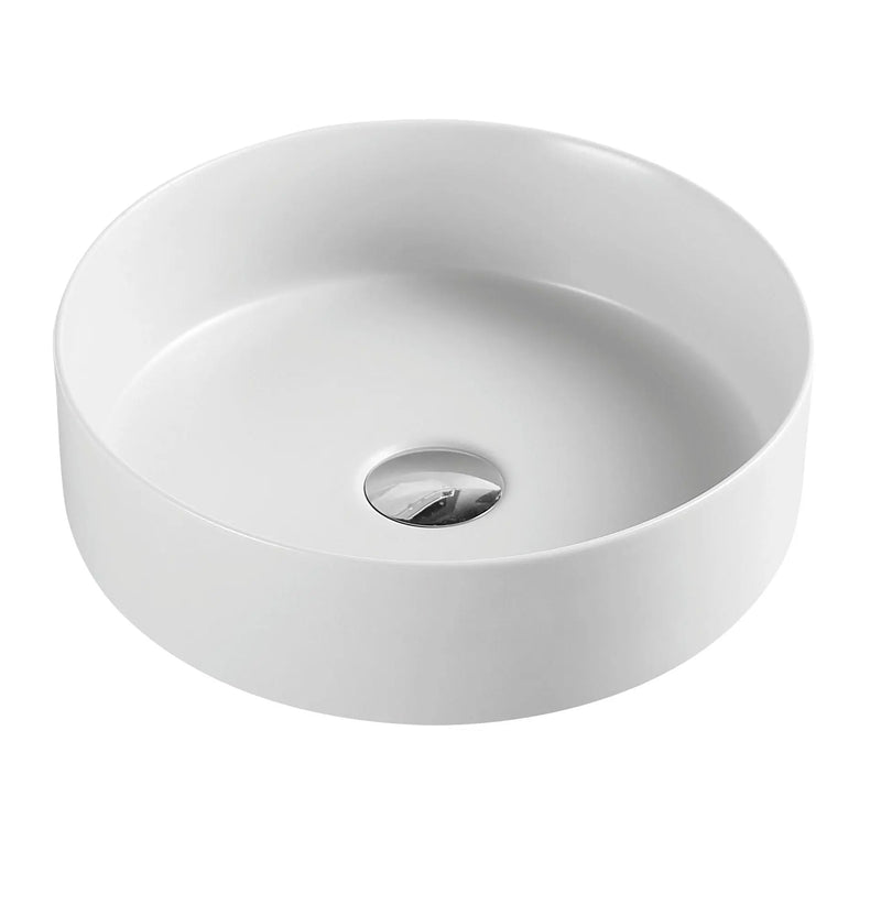 Sasso 34 Counter-top Round Basin - Matt White mercioaustralia