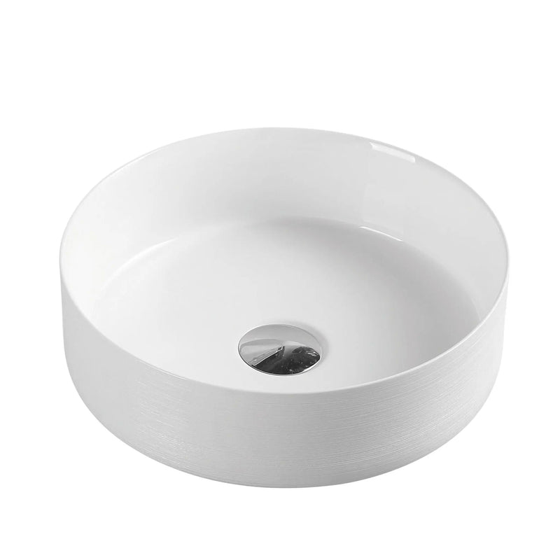Sasso 34 Counter-top Round Basin - Touchline White mercioaustralia