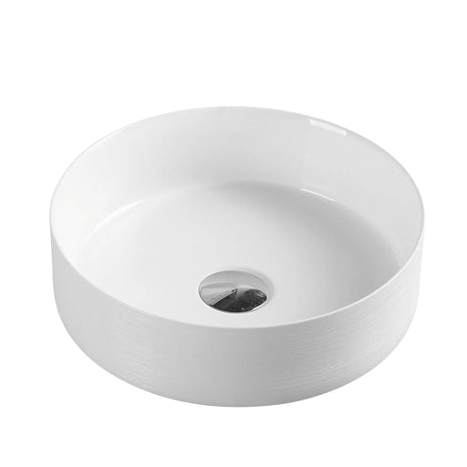 Sasso 34 Counter-top Round Basin - Touchline White mercioaustralia