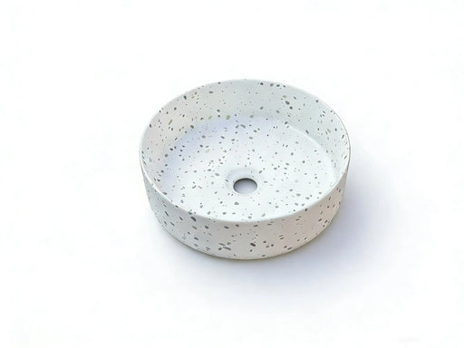 Sasso 36 Counter-top Round Basin - White Terrazzo mercioaustralia