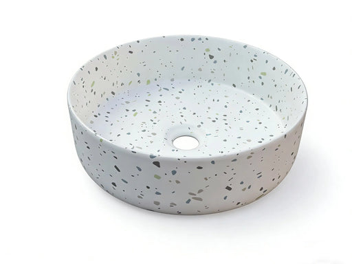 Sasso 36 Counter-top Round Basin - White Terrazzo mercioaustralia