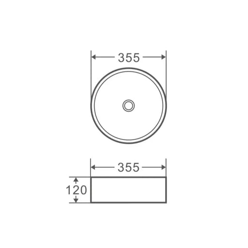 Sasso 34 Counter-top Round Basin - Touchline White mercioaustralia