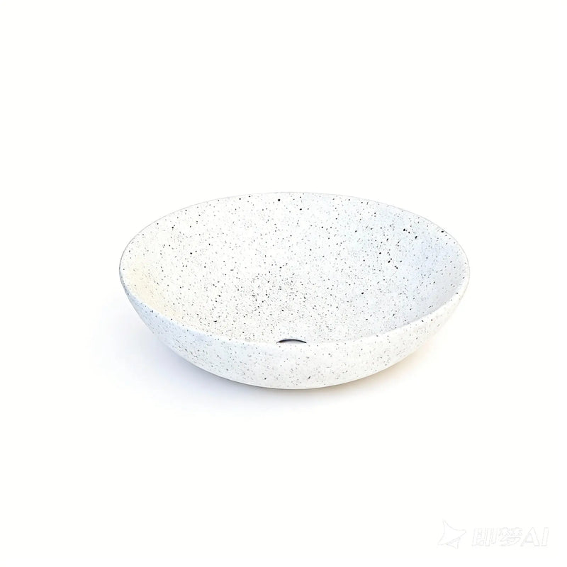 Sasso 40 Counter-top Round Basin - Speckled White mercioaustralia