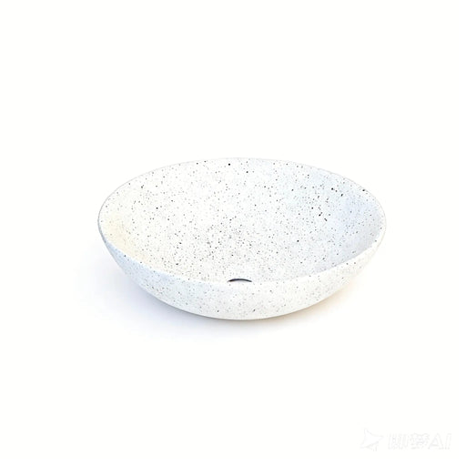 Sasso 40 Counter-top Round Basin - Speckled White mercioaustralia
