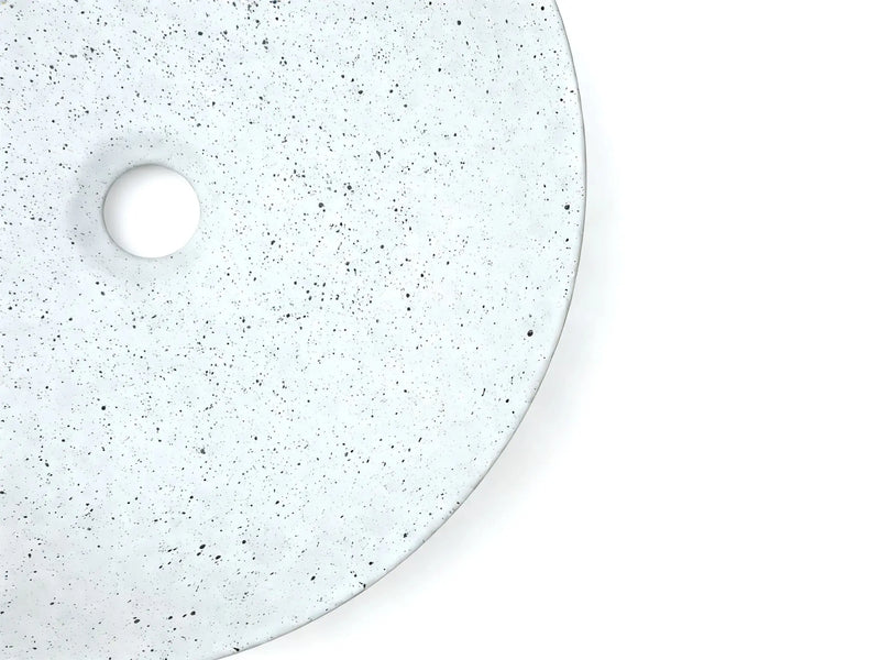 Sasso 40 Counter-top Round Basin - Speckled White mercioaustralia