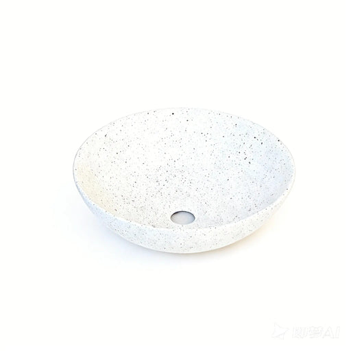 Sasso 40 Counter-top Round Basin - Speckled White mercioaustralia