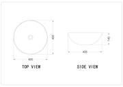 Sasso 40 Counter-top Round Basin - Speckled White mercioaustralia