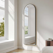 Saga 500×1600mm Freestanding LED Arch Mirror - Gun Metal mercioaustralia