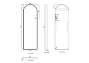 Saga 500×1600mm Freestanding LED Arch Mirror - Brushed Gold mercioaustralia