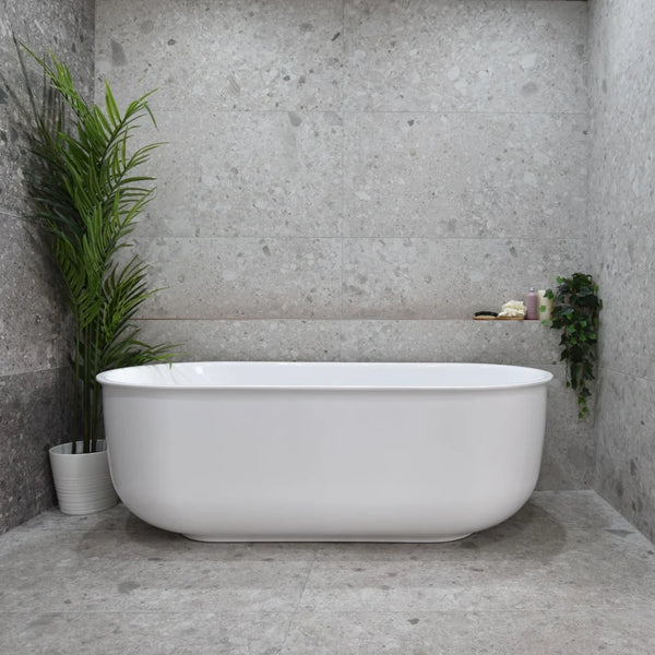 Mayfair Classic Freestanding Bathtub Oval Gloss/Matte White 1700mm