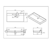 Crette Solid Surface Stone Wall Hung Basin LK-SCW642-UTH/SCW646-UTH/SCW945-UTH Lukka