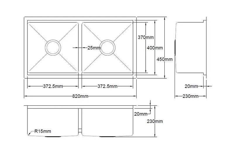 Kliff Hand Made PVD Stainless Steel Sinks LK-SDK-820/Multiple Colors