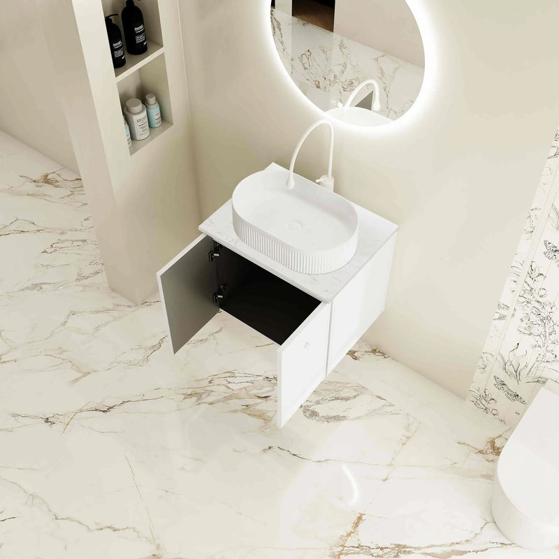 Seattle 600mm Wall-Hung Cabinet - Matt White mercioaustralia