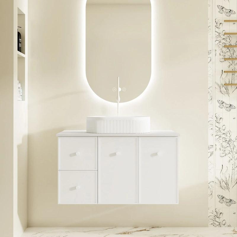 Seattle 900mm Wall-Hung Cabinet - Matt White mercioaustralia