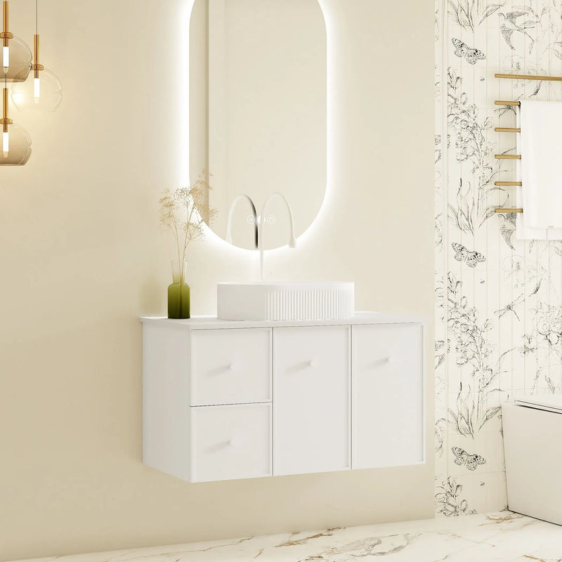 Seattle 900mm Wall-Hung Cabinet - Matt White mercioaustralia
