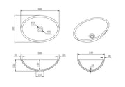 Lukka Kirra Solid Surface Art Basin (500mm) Lukka