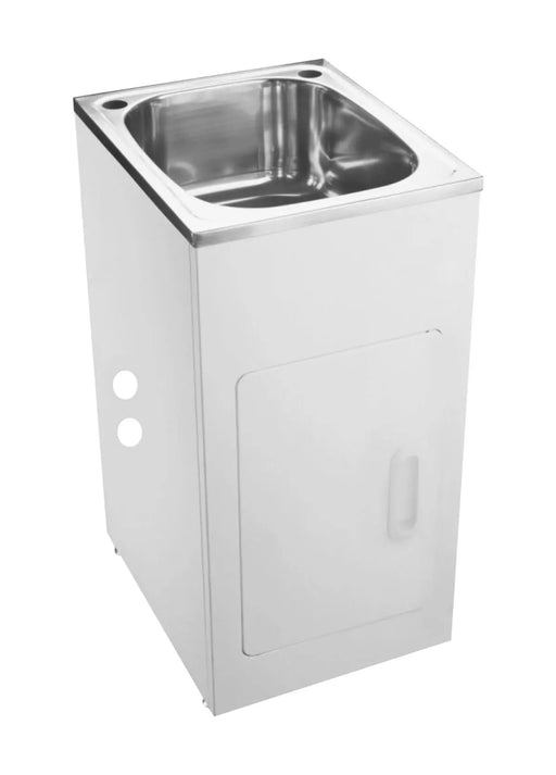LAUNDRY CABINET AND STAINLESS STEEL TUB 500MM WHITE FIL Kitchen Bathroom