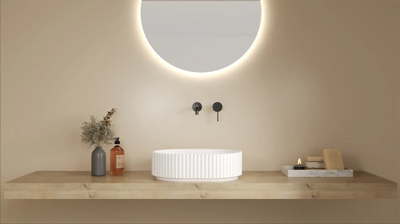 Ellips Fluted Solid Surface Above Counter Basin LK-SOA4834