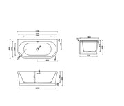 Dulwich Back to Wall Hampton Style Bathtub 1700mm Lukka