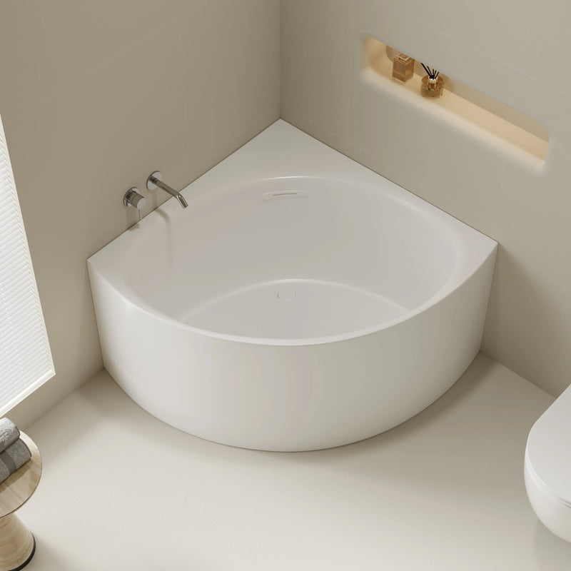 Stanford Triangle Corner Bathtub - Gloss White mercioaustralia