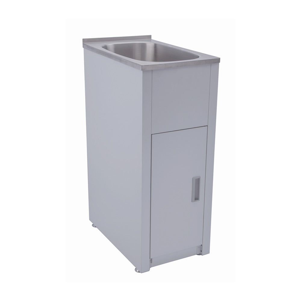 LAUNDRY CABINET AND STAINLESS STEEL TUB 390MM WHITE