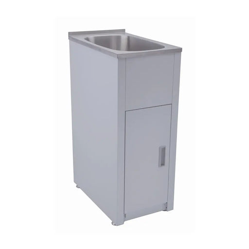 LAUNDRY CABINET AND STAINLESS STEEL TUB 390MM WHITE FIL Kitchen Bathroom