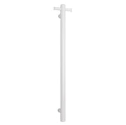 THERMOGROUP STRAIGHT ROUND VERTICAL SINGLE HEATED TOWEL RAIL 900MM SATIN WHITE - FIL Kitchen Bathroom