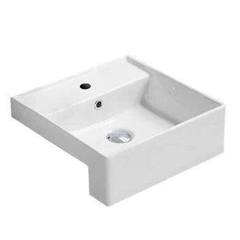 Semi Recess Basin Gloss white 410mm