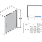 SEMI-FRAMELESS SLIDING DOOR CHROME FIL Kitchen Bathroom