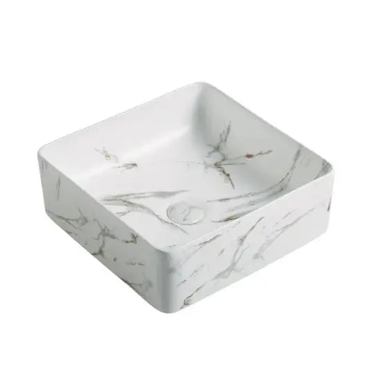 FINE CERAMIC BASIN MATTE WHITE CARRARA 360MM POSEIDON