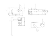 Otus Slimline Wall Basin Mixer Trim Kit Lever Up - FIL Kitchen Bathroom