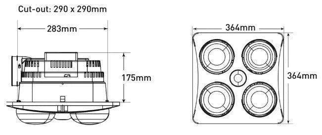 Ardene Quattro 3-in-1 Bathroom Heater with Exhaust Fan and LED Light - FIL Kitchen Bathroom