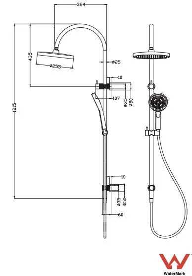 Linie Round Multi-Function Shower Set 250 mm - FIL Kitchen Bathroom