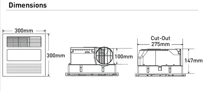 Mercury Lite 3-in-1 Bathroom Heater with Exhaust Fan and CCT LED Light Mercator