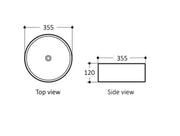 Artis 88 355x355x120 Carbon Grey Basin otti