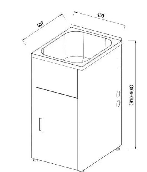 35Liter Compact Laundry Tub & Cabinet (455x560x870) BUK
