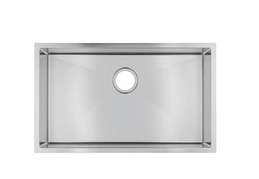 Round Corner Chrome Stainless Steel Handmade Single Bowl Kitchen Sink 762*457*254mm Aquaperla