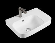 Kontura Fine Ceramic WH/Above Counter Basin Left/Right Hand Bowl with Overflow Lukka
