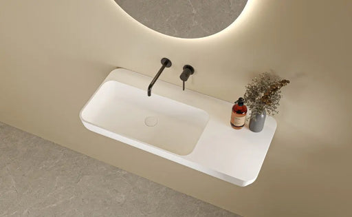 Roccia Solid Surface Stone Wall Hung Basin LK-SRW900-MW Lukka