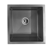440x440x205mm Dark Grey Stainless Steel Single Bowl Kitchen Sink Aquaperla